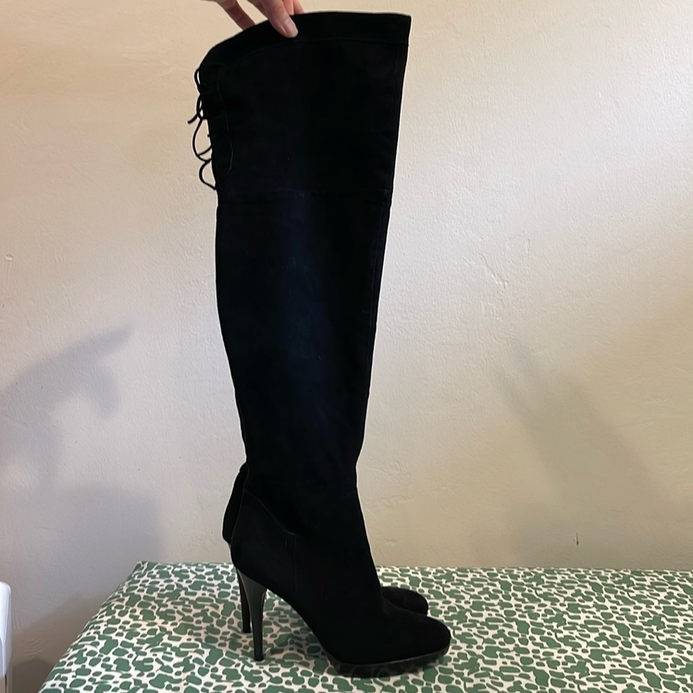 Sam Edelman Black Vesey Over the Knee Suede Boots